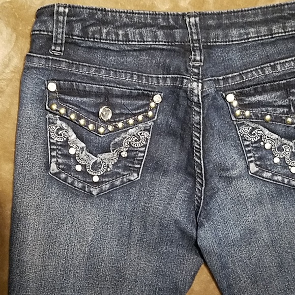 Premium Spice Blue Jeans Rhinestone Button Pockets Size 5 - Picture 2 of 7
